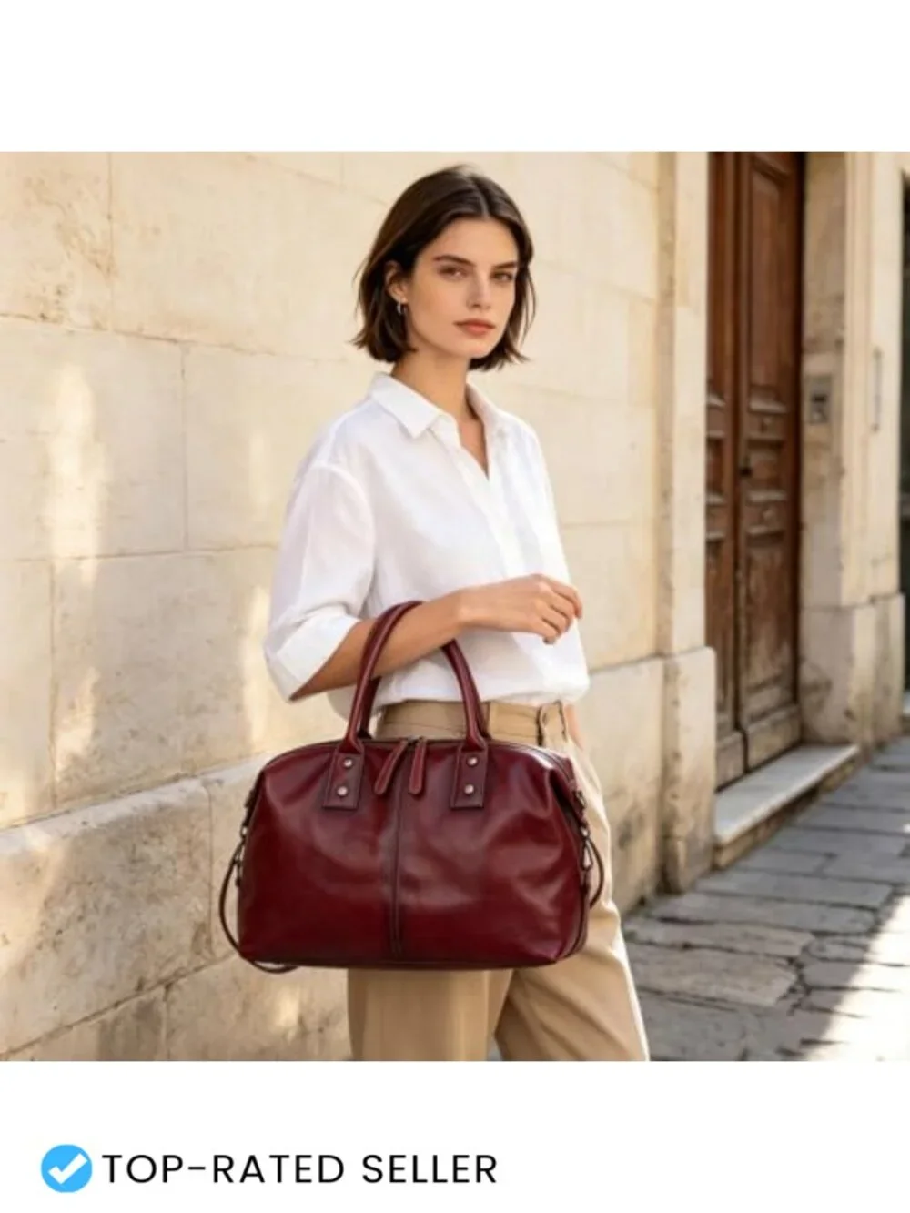 Genuine Leather Satchel Tote Bag Top Handle Shoulder Crossbody Doctor Bag